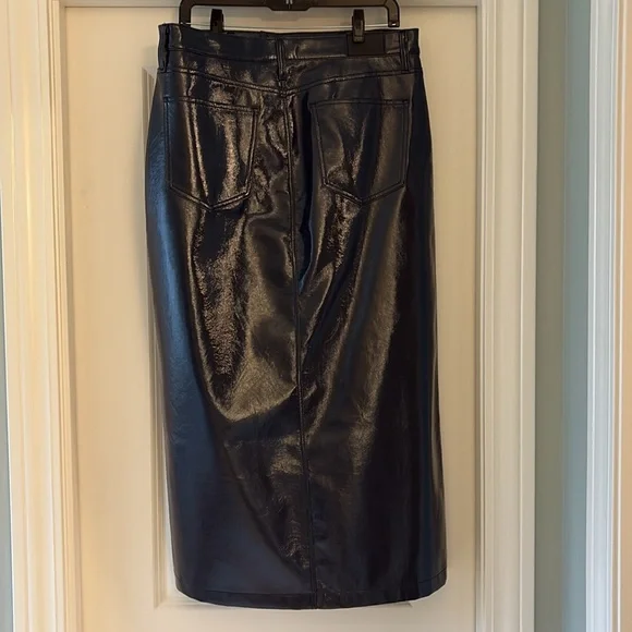 Pistola Alice Utility Faux Leather Navy Midi Skirt - Picture 4 of 5